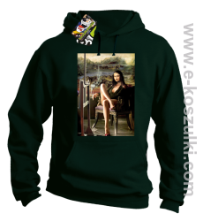 Mona Lisa ModelArt Parody - bluza z kapturem butelkowa