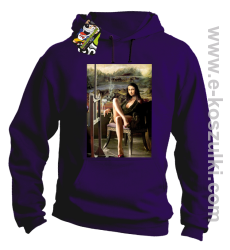 Mona Lisa ModelArt Parody - bluza z kapturem fioletowa