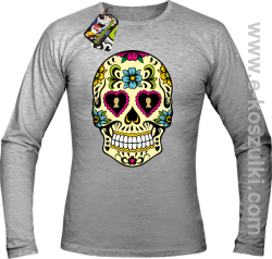 Floral Hearth Skull Design - longsleeve męski melaż 