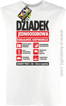 DZIADEK - Jednoosobowa działalność gospodarcza - bezrękawnik męski  biały