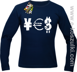 YES Yen Euro Dolar - Longsleeve męski grnatowy