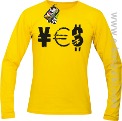 YES Yen Euro Dolar - Longsleeve męski żółty