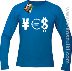 YES Yen Euro Dolar - Longsleeve męski niebieski 