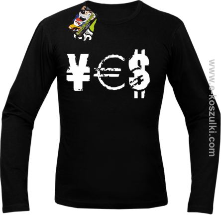 YES Yen Euro Dolar - Longsleeve męski czarny