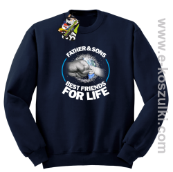 FATHER & SON`S BEST FRIENDS FOR LIFE - bluza bez kaptura STANDARD granatowa