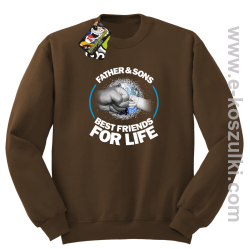 FATHER & SON`S BEST FRIENDS FOR LIFE - bluza bez kaptura STANDARD brązowa