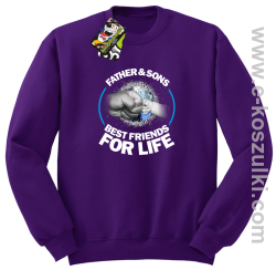 FATHER & SON`S BEST FRIENDS FOR LIFE - bluza bez kaptura STANDARD fioletowa