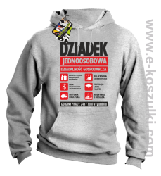 DZIADEK - Jednoosobowa działalność gospodarcza - bluza męska z kapturem melanż