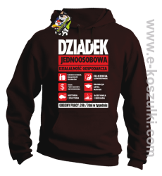 DZIADEK - Jednoosobowa działalność gospodarcza - bluza męska z kapturem brązowa 