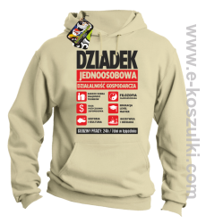 DZIADEK - Jednoosobowa działalność gospodarcza - bluza męska z kapturem beżowa