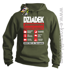 DZIADEK - Jednoosobowa działalność gospodarcza - bluza męska z kapturem khaki