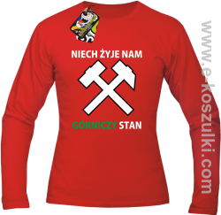 Niech żyje nam górniczy stan - longsleeve męski czerwony