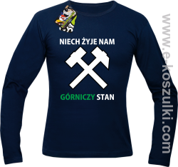 Niech żyje nam górniczy stan - longsleeve męski granatowy