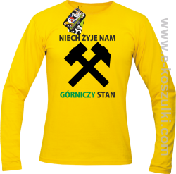 Niech żyje nam górniczy stan - longsleeve męski żółty