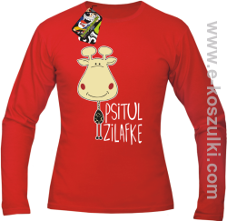 PSITUL ZILAFKE przytul żyrafkę - Longsleeve męski red