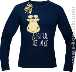 PSITUL ZILAFKE przytul żyrafkę - Longsleeve męski granat