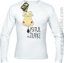 PSITUL ZILAFKE przytul żyrafkę - Longsleeve męski biała