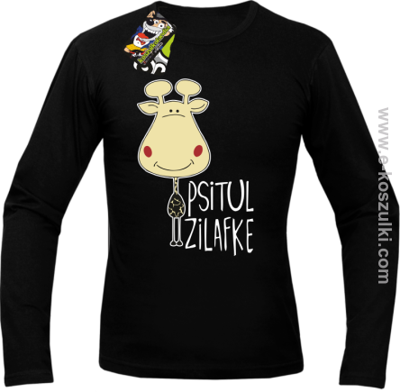 PSITUL ZILAFKE przytul żyrafkę - Longsleeve męski czarna