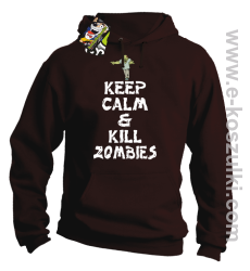 Keep calm and kill zombies - Bluza z kapturem brąz