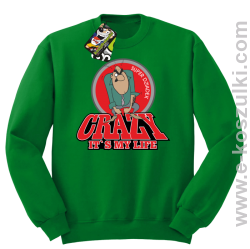 Crazy its my life - Super Dziadek bluza męska STANDARD zielona 