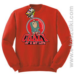 Crazy its my life - Super Dziadek bluza męska STANDARD czerwona