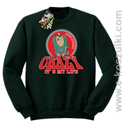 Crazy its my life - Super Dziadek bluza męska STANDARD butelkowa