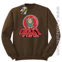 Crazy its my life - Super Dziadek bluza męska STANDARD brązowa