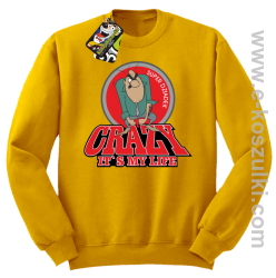 Crazy its my life - Super Dziadek bluza męska STANDARD żółta