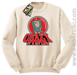 Crazy its my life - Super Dziadek bluza męska STANDARD kremowa 