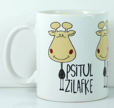 PSITUL ZILAFKE przytul żyrafkę - Kubek ceramiczny biały 330ml