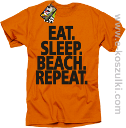 Eat Sleep Beach Repeat - koszulka męska pomarańczowa