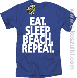 Eat Sleep Beach Repeat - koszulka męska niebieska