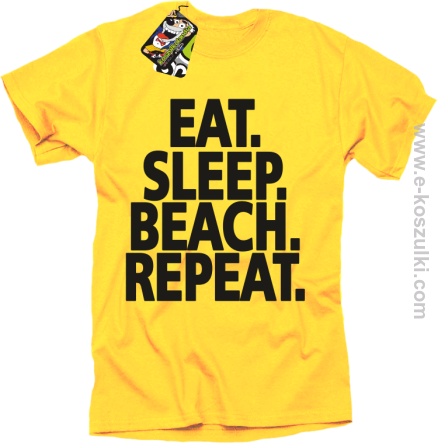 Eat Sleep Beach Repeat - koszulka męska żółta