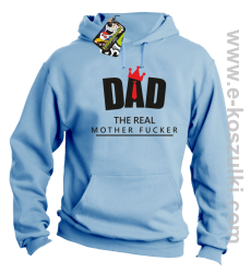 Dad The Real Mother fucker - bluza z kapturem błekitna