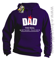 Dad The Real Mother fucker - bluza z kapturem fioletowa