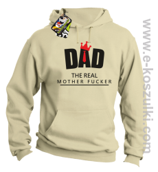 Dad The Real Mother fucker - bluza z kapturem beżowa