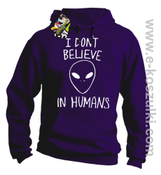 CosmicFace I dont believe in humans - bluza z kapturem fioletowa