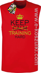 Keep Calm and TRAINING HARD - bezrękawnik męski czerwony