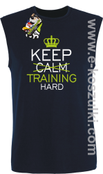 Keep Calm and TRAINING HARD - bezrękawnik męski granatowy