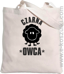 Czarna owca - Black Sheep - torba bawełniana  biała