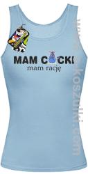 Mam cycki - Mam rację - top damski błękitny