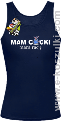 Mam cycki - Mam rację - top damski granatowy