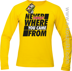 Never forget where you came from - longsleeve męski żółty