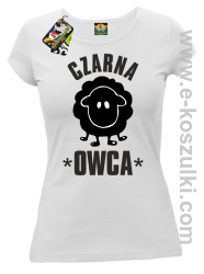 Czarna owca - Black Sheep - koszulka damska biała