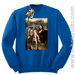 Mona Lisa ModelArt Parody - bluza bez kaptura STANDARD niebieska