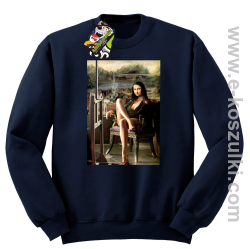 Mona Lisa ModelArt Parody - bluza bez kaptura STANDARD granatowa