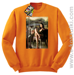 Mona Lisa ModelArt Parody - bluza bez kaptura STANDARD pomarańczowa