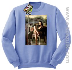 Mona Lisa ModelArt Parody - bluza bez kaptura STANDARD błękitna