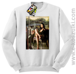 Mona Lisa ModelArt Parody - bluza bez kaptura STANDARD biała