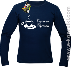 Bez Espresso Mam Depresso - Longsleeve męski granatowy